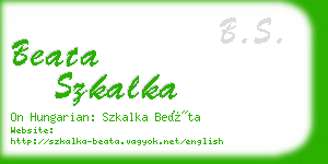 beata szkalka business card